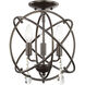 Aria 3 Light 12 inch English Bronze Convertible Mini Chandelier/Ceiling Mount Ceiling Light
