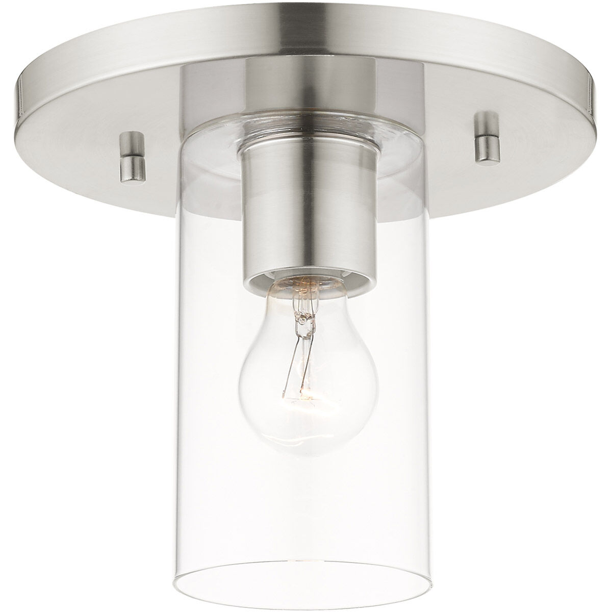 Zurich 1 Light 9 inch Brushed Nickel Flush Mount Ceiling Light