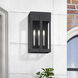 Berksford 3 Light 17 inch Black with Brushed Nickel Candles Outdoor Wall Lantern