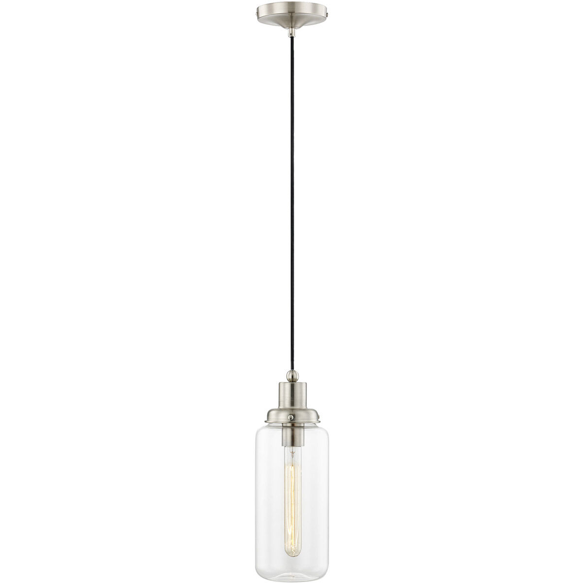 Art Glass 1 Light 5 inch Brushed Nickel Mini Pendant Ceiling Light