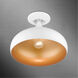 Amador 1 Light 12 inch Shiny White with Polished Chrome Accents Semi-Flush Mount Ceiling Light