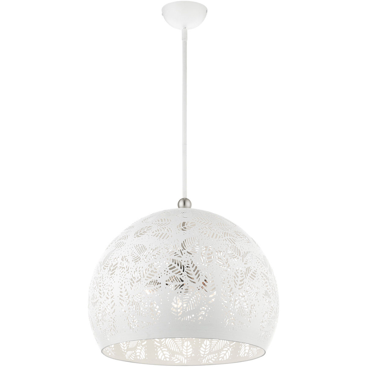 Chantily 3 Light 19.75 inch White with Brushed Nickel Accents Pendant Ceiling Light