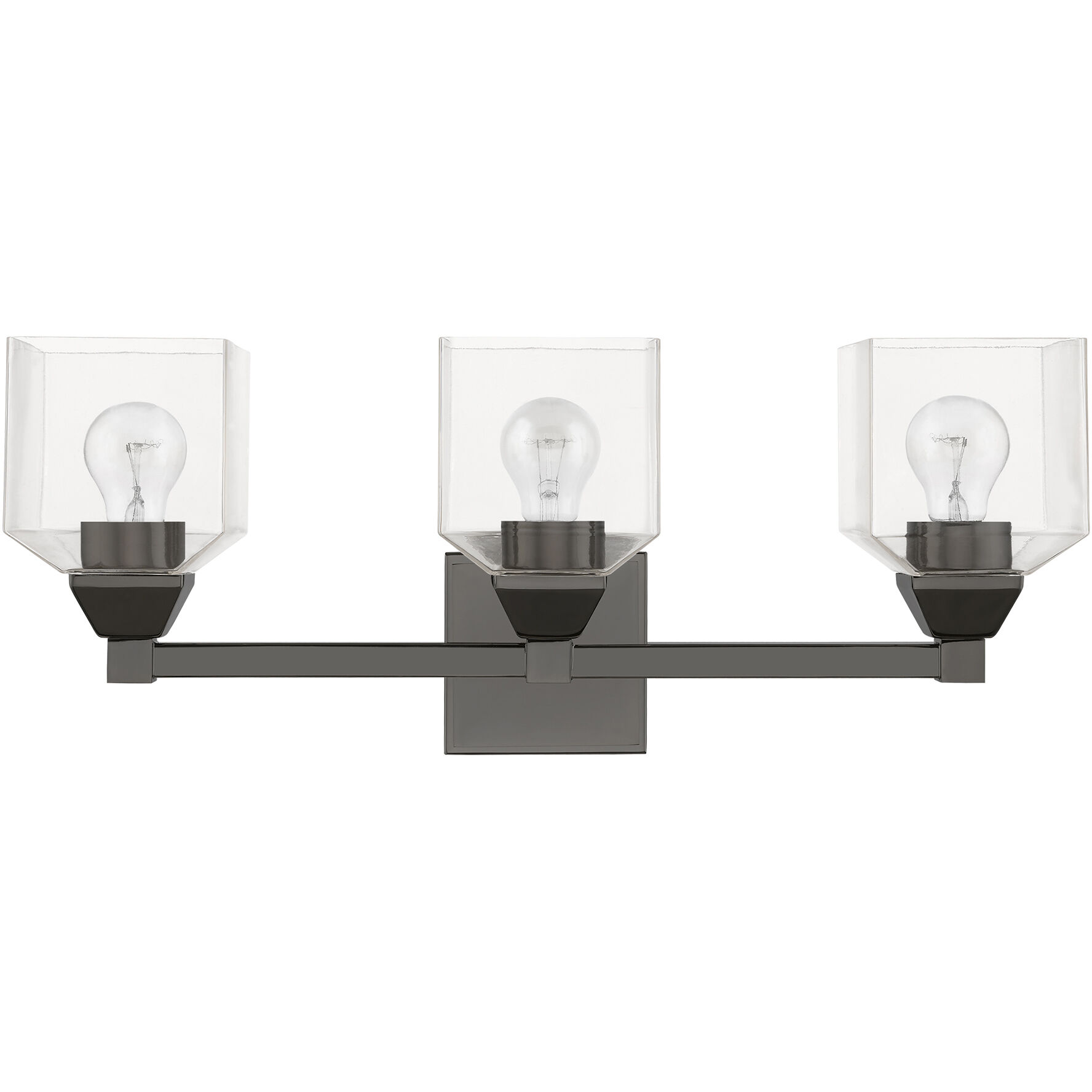 Aragon 3 Light 23 inch Black Chrome Vanity Sconce Wall Light