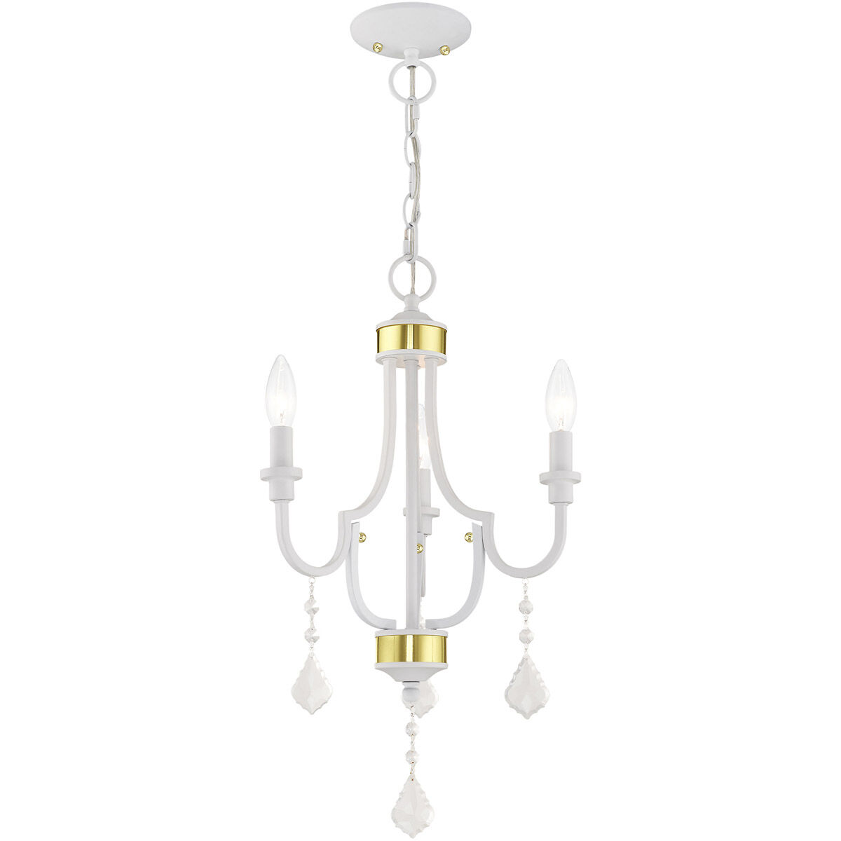 Glendale 3 Light 14 inch White Mini Chandelier Ceiling Light