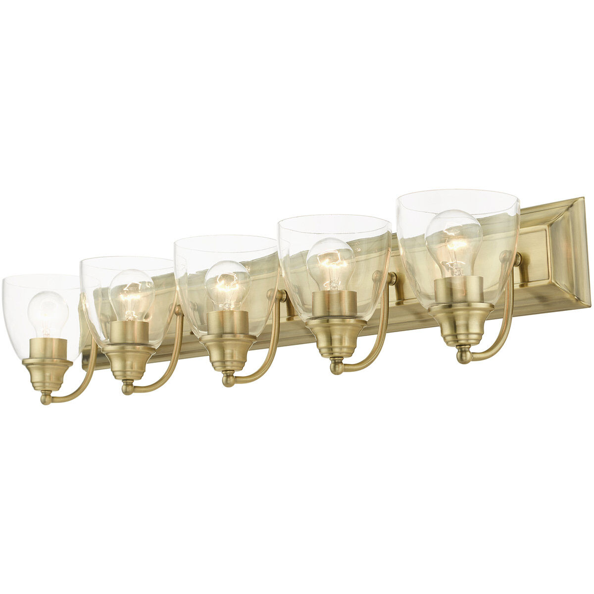 Birmingham 5 Light 36 inch Antique Brass Vanity Sconce Wall Light