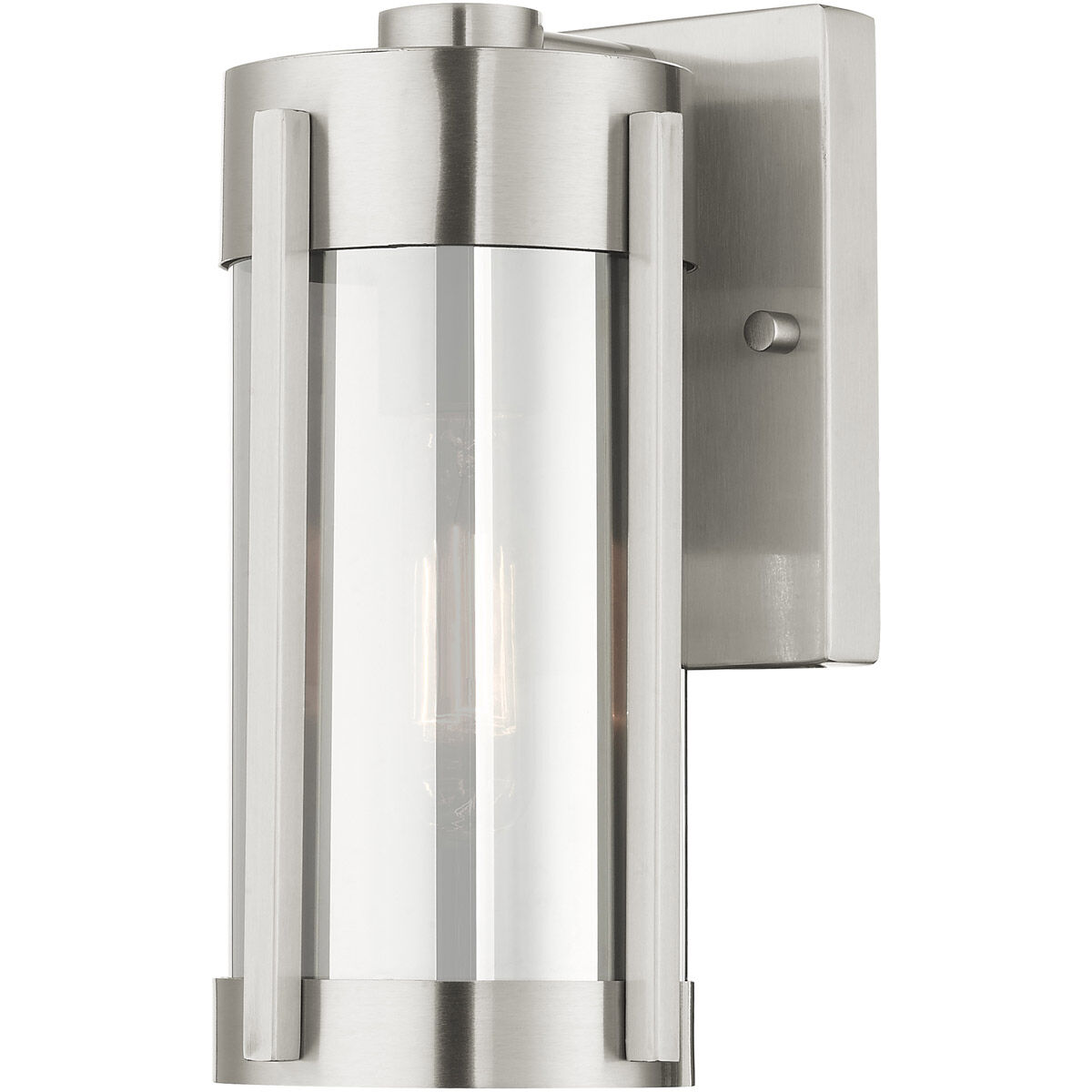 Sheridan 1 Light 10 inch Brushed Nickel Outdoor Wall Lantern