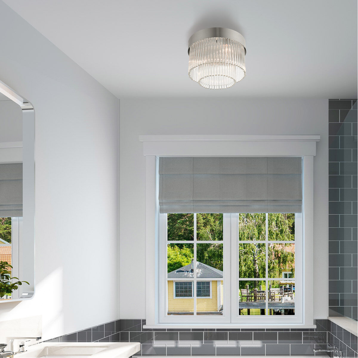 Norwich 4 Light 13 inch Brushed Nickel Flush Mount Ceiling Light