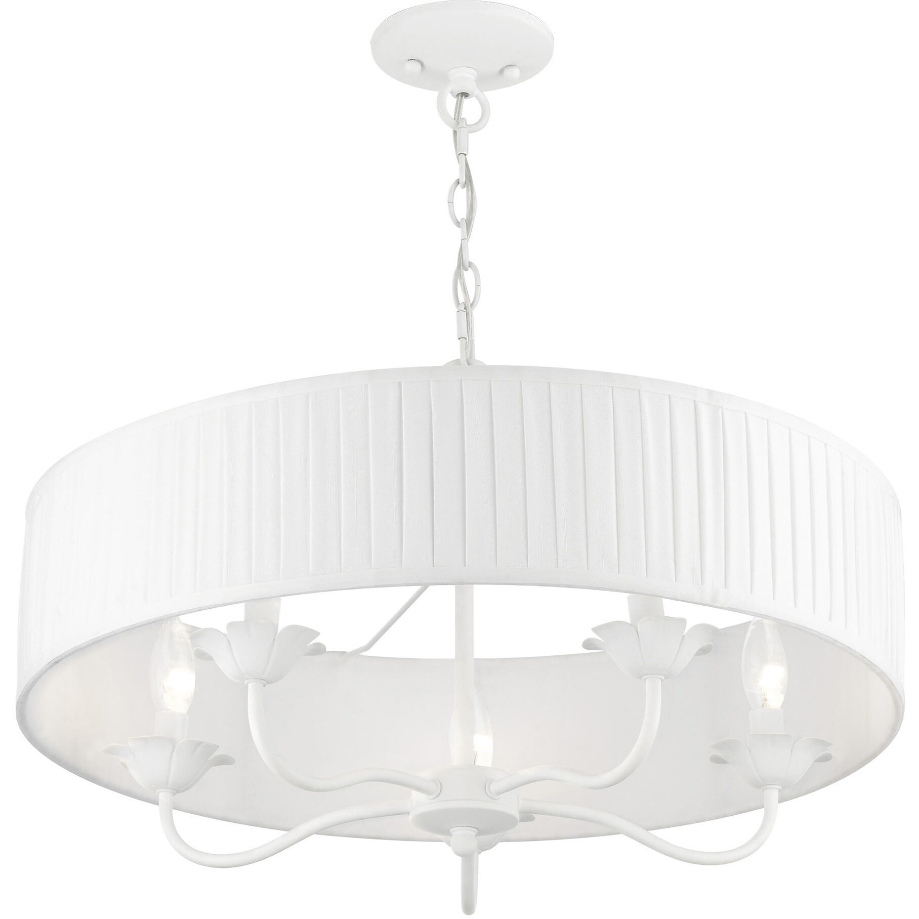 Edinburgh 5 Light 23 inch White Pendant Chandelier Ceiling Light