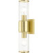 Quincy 2 Light 16 inch Satin Brass Vanity Sconce Wall Light