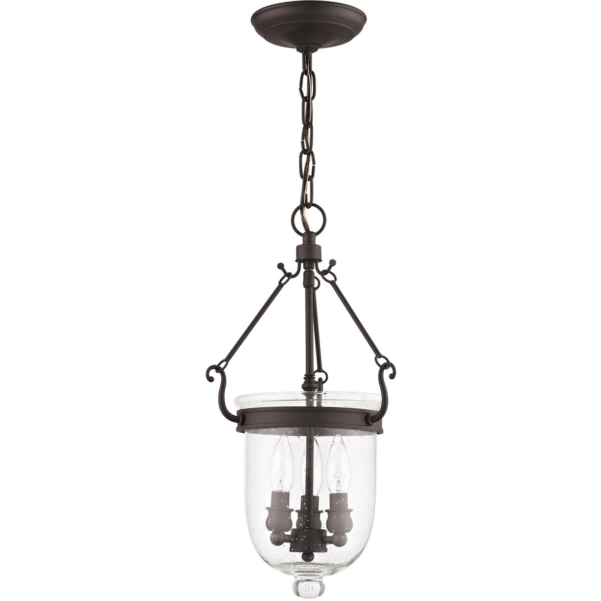 Jefferson 3 Light 10 inch Bronze Chain Lantern