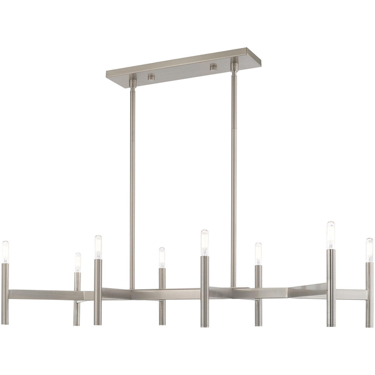 Copenhagen 8 Light 40 inch Brushed Nickel Linear Chandelier Ceiling Light 