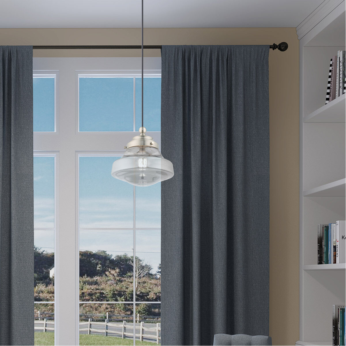 Art Glass 1 Light 9 inch Brushed Nickel Mini Pendant Ceiling Light