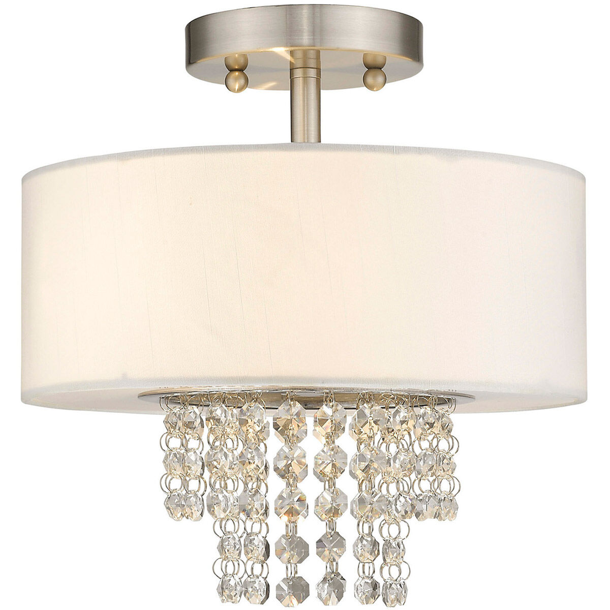 Carlisle 2 Light 11 inch Brushed Nickel Semi-Flush Mount Ceiling Light