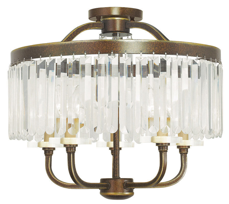 Ashton 5 Light 20 inch Hand Painted Palacial Bronze Convertible Chandelier/Ceiling Mount Ceiling Light
