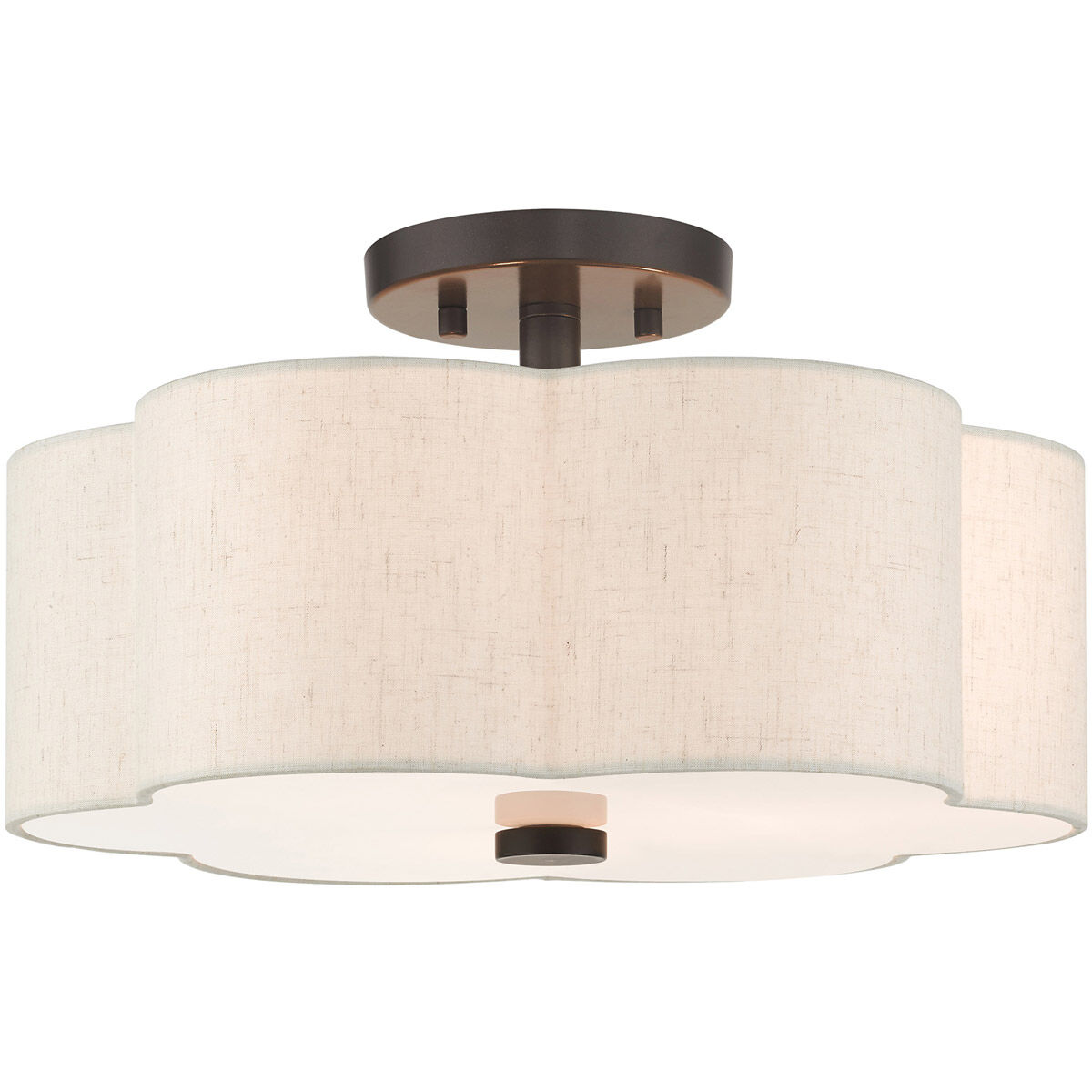 Solstice 3 Light 15 inch English Bronze Semi Flush Ceiling Light