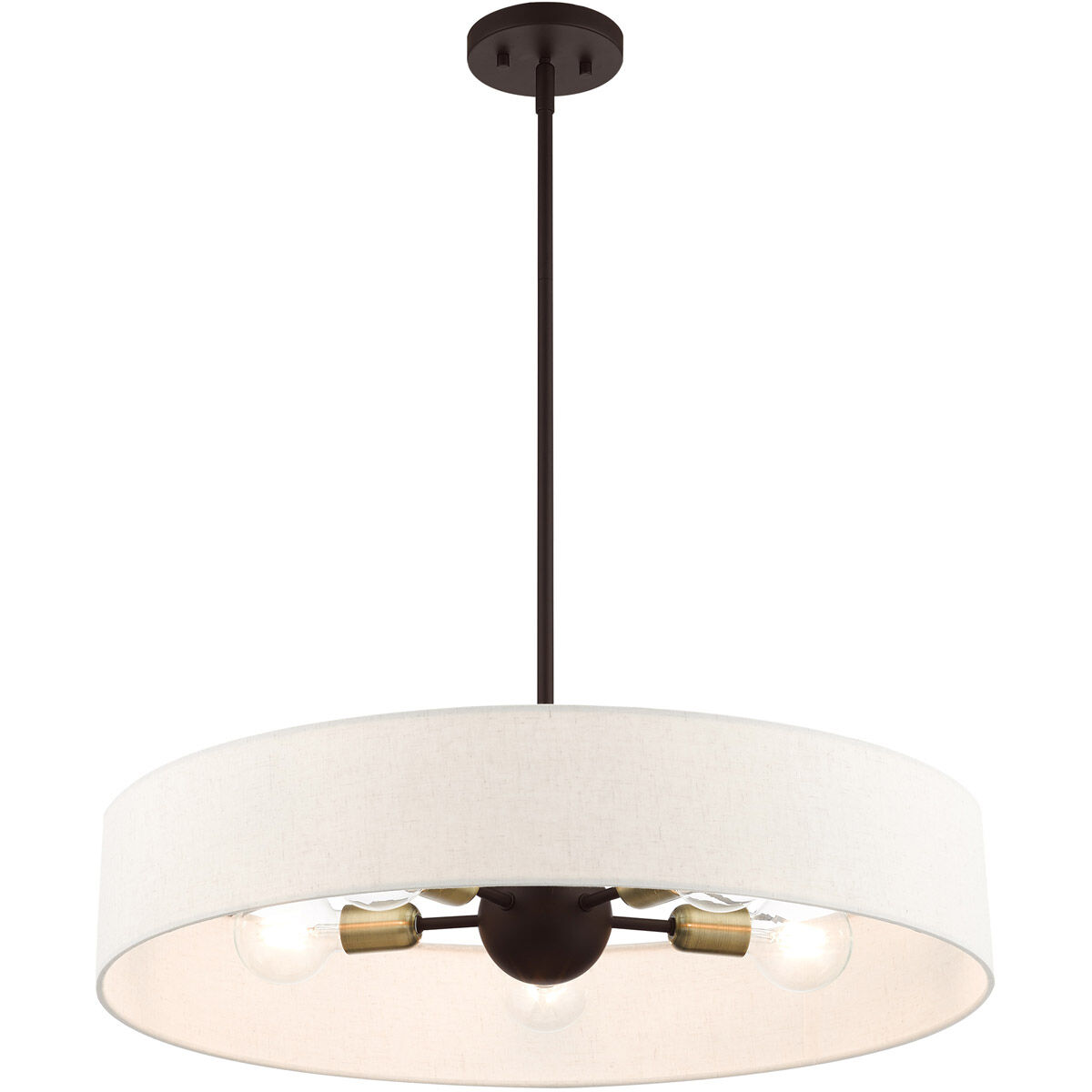 Venlo 5 Light 26 inch Bronze with Antique Brass Accents Pendant Ceiling Light