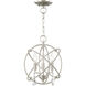 Aria 3 Light 12 inch Brushed Nickel Convertible Mini Chandelier/Ceiling Mount Ceiling Light