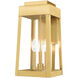 Oslo 3 Light 16 inch Satin Brass Outdoor Wall Lantern
