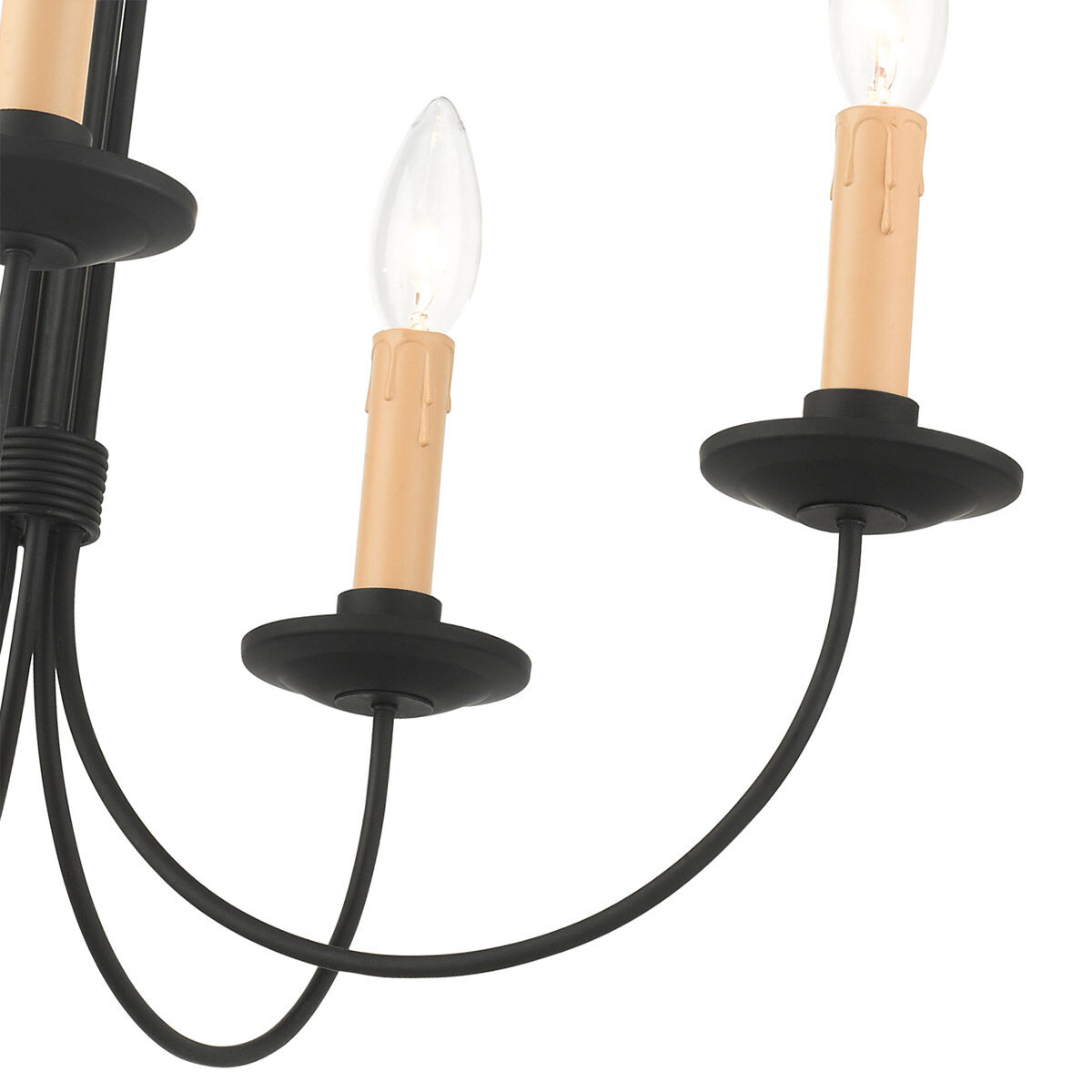 Heritage 5 Light 20 inch Black Chandelier Ceiling Light