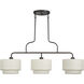 Manorwood 3 Light 12 inch English Bronze Extra Large Linear Chandelier Ceiling Light, Extra Large