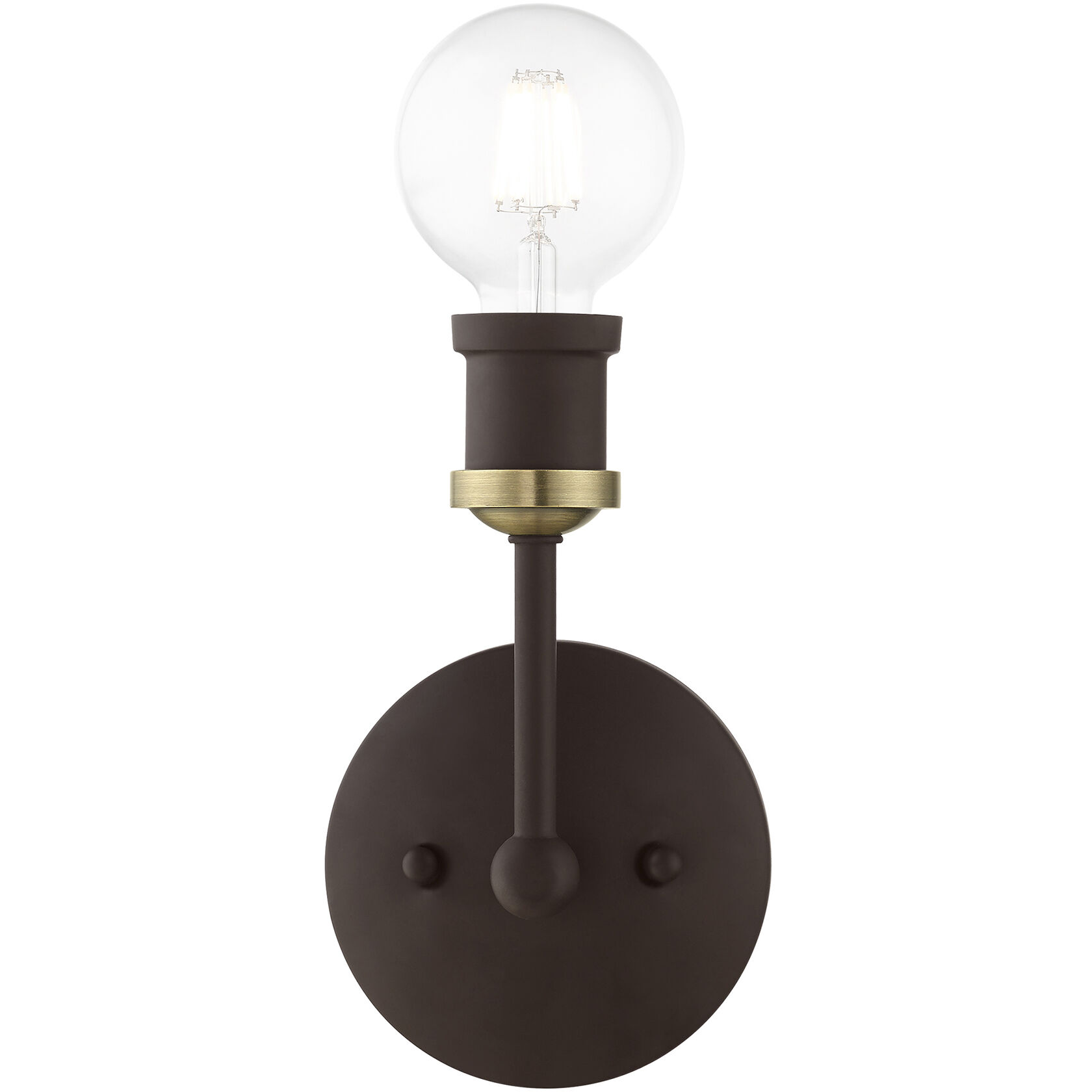 Lansdale 1 Light 5 inch Bronze with Antique Brass Accents Vanity Sconce Wall Light