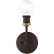 Lansdale 1 Light 5 inch Bronze with Antique Brass Accents Vanity Sconce Wall Light