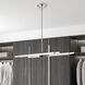 Monaco 4 Light 28 inch Brushed Nickel with Black Chrome Finish Accent Linear Chandelier Ceiling Light
