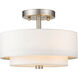 Claremont 2 Light 11 inch Brushed Nickel Semi-Flush Mount Ceiling Light
