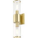 Quincy 2 Light 16 inch Satin Brass Vanity Sconce Wall Light