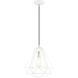 Geometric 1 Light 12 inch Shiny White Pendant Ceiling Light
