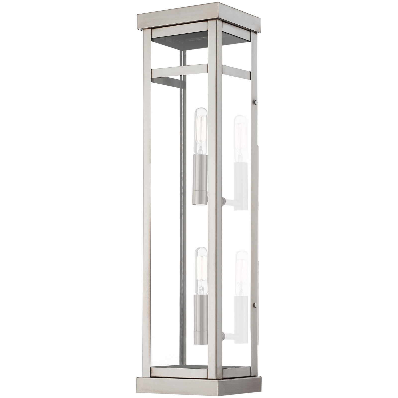 Hopewell 2 Light 22 inch Brushed Nickel Outdoor Wall Lantern