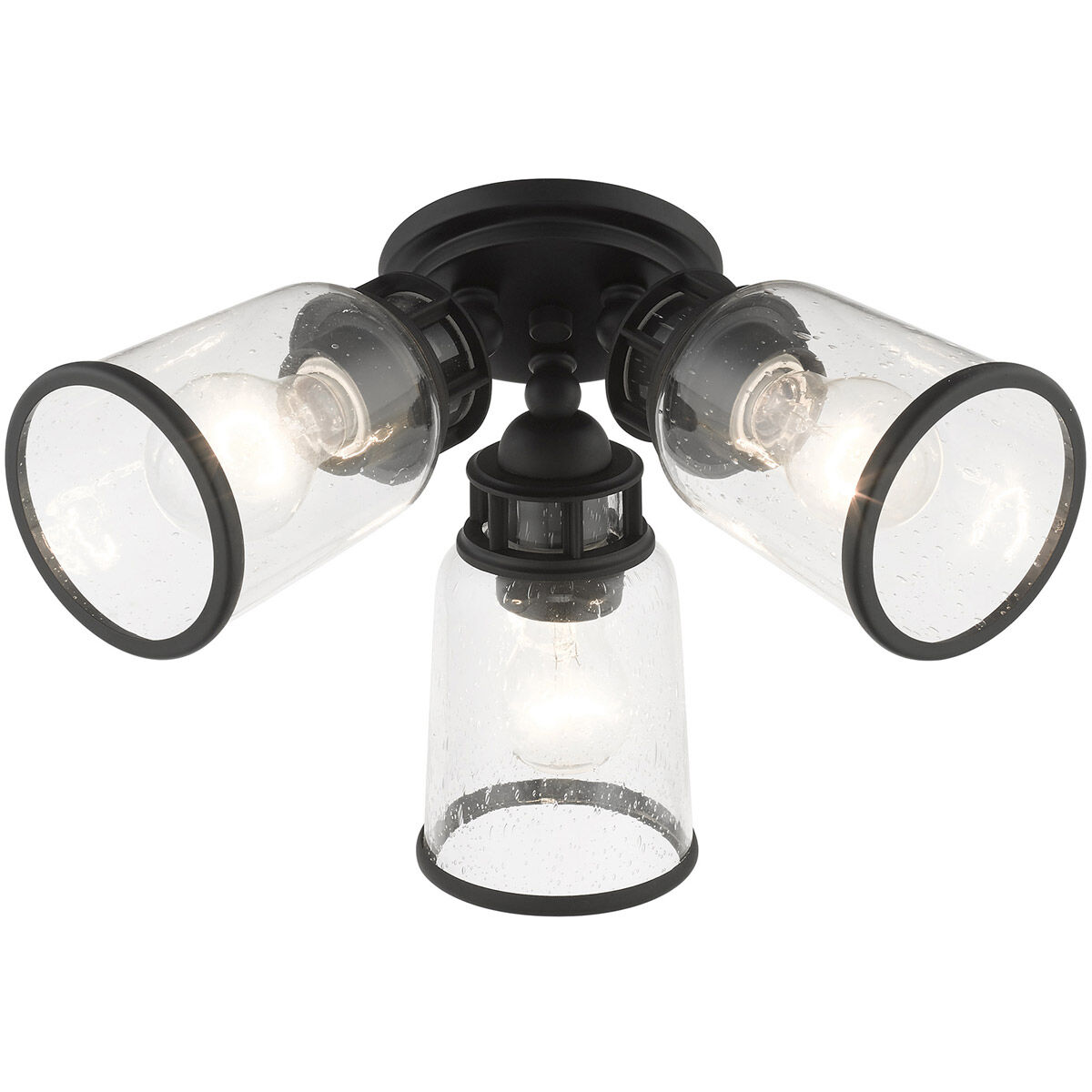 Lawrenceville 3 Light 16 inch Black Flush Mount Ceiling Light