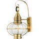 Newburyport 1 Light 21 inch Antique Brass Outdoor Wall Lantern