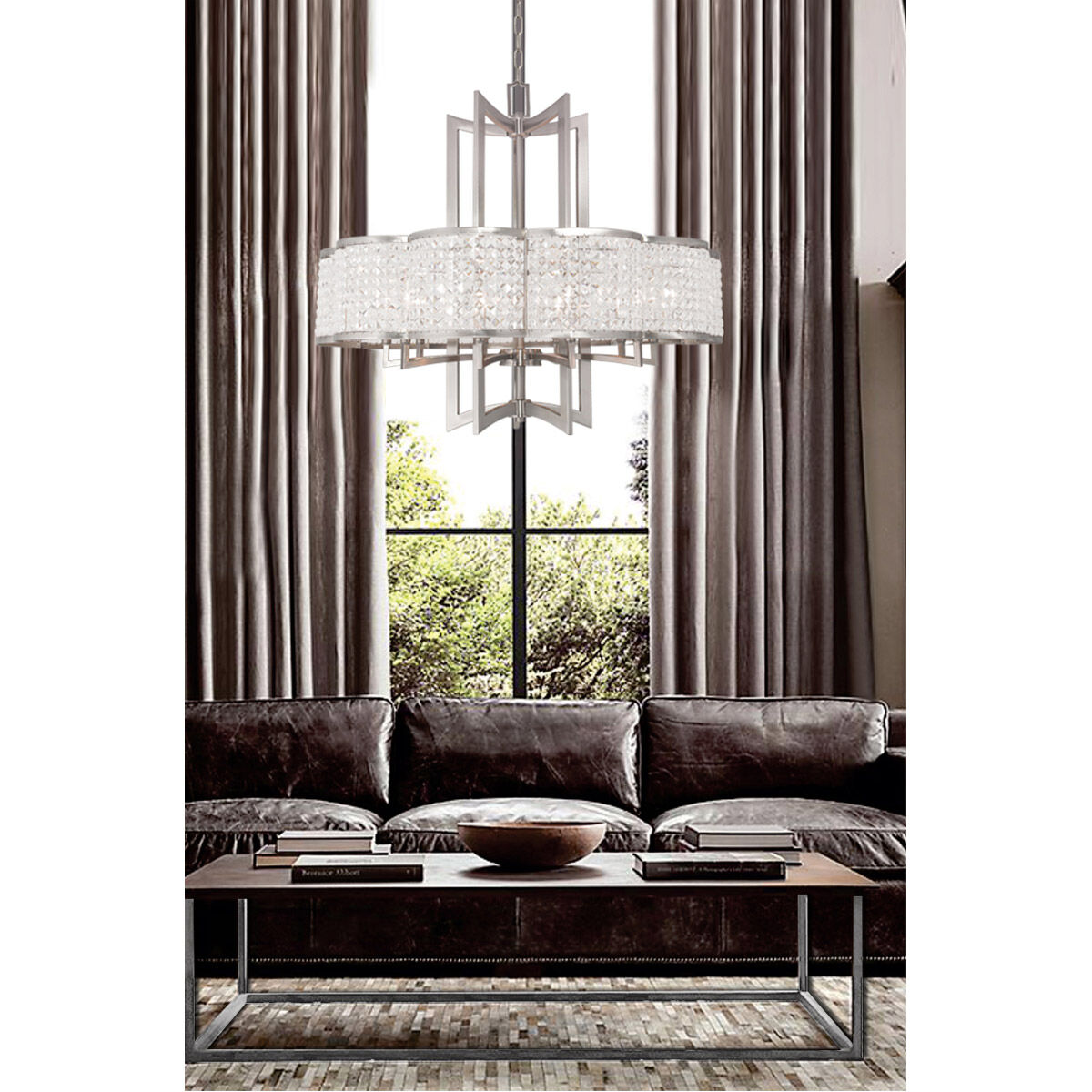 Grammercy 8 Light 30 inch Brushed Nickel Chandelier Ceiling Light