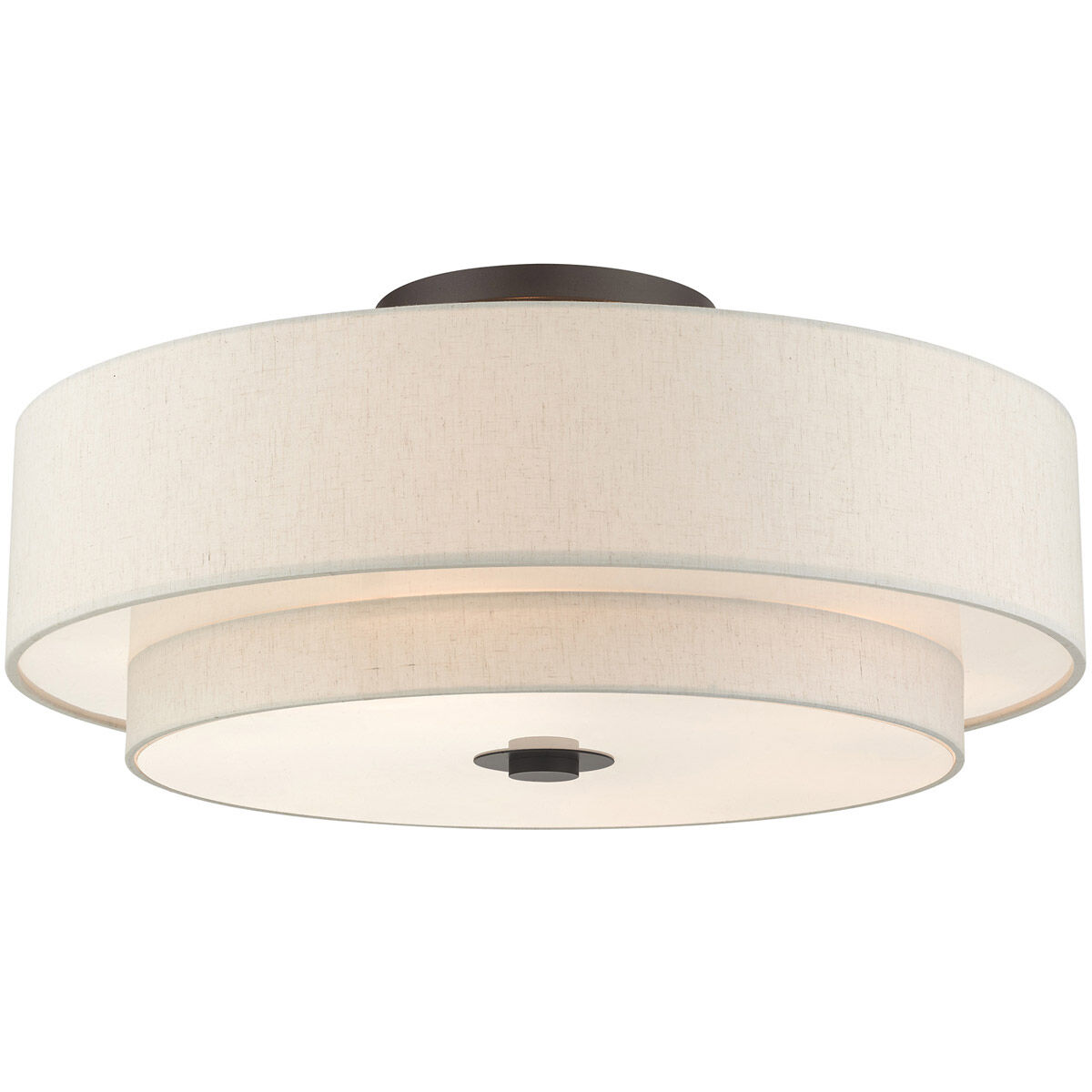 Meridian 6 Light 30 inch English Bronze Semi Flush Ceiling Light
