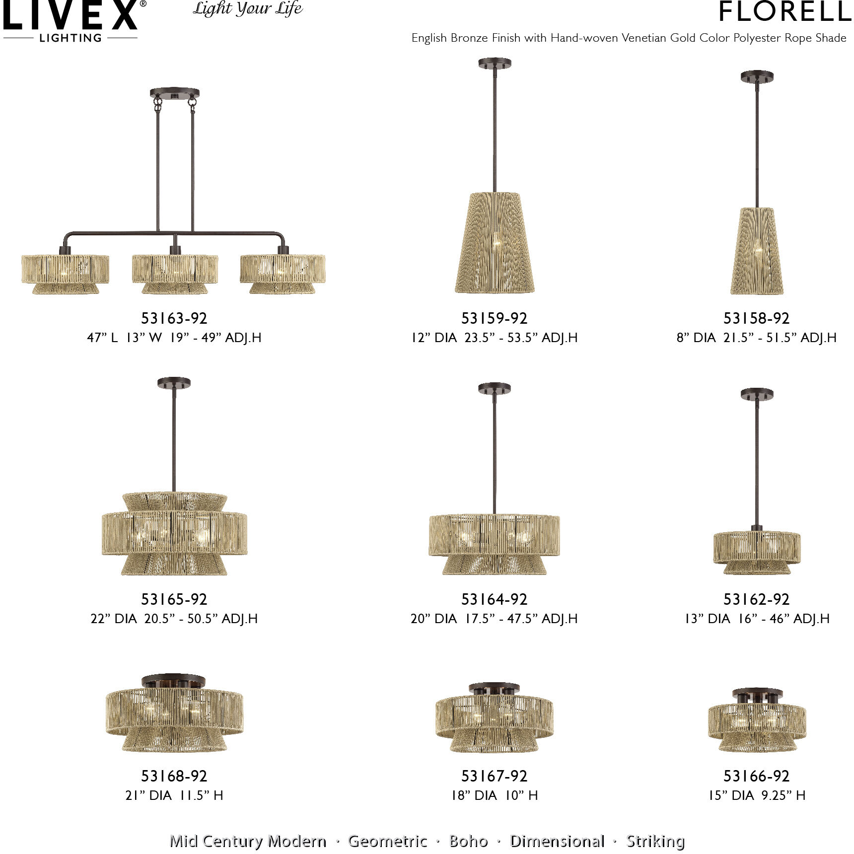 Florell 4 Light 20 inch English Bronze Pendant Chandelier Ceiling Light