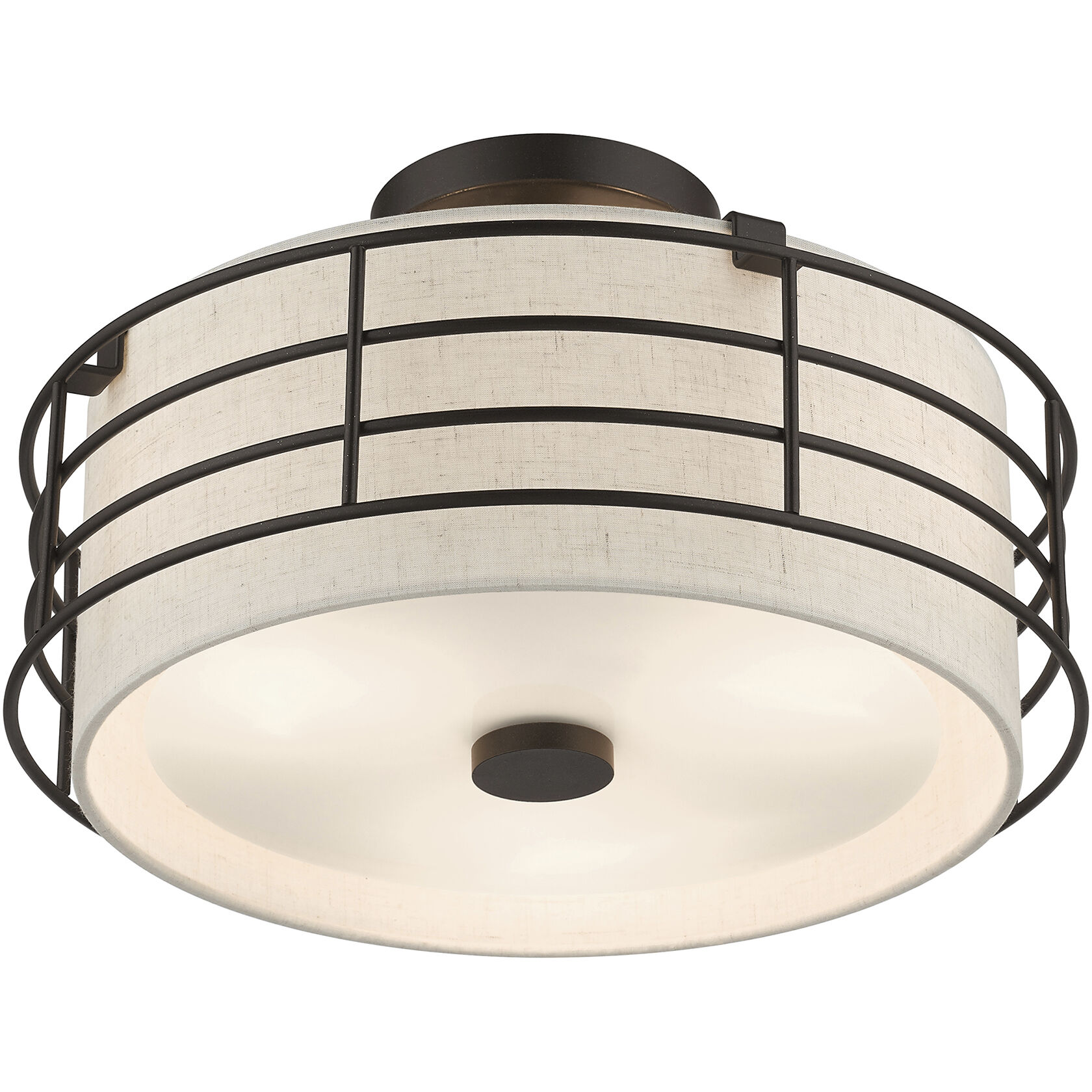 Blanchard 3 Light 15 inch English Bronze Semi Flush Mount Ceiling Light, Large