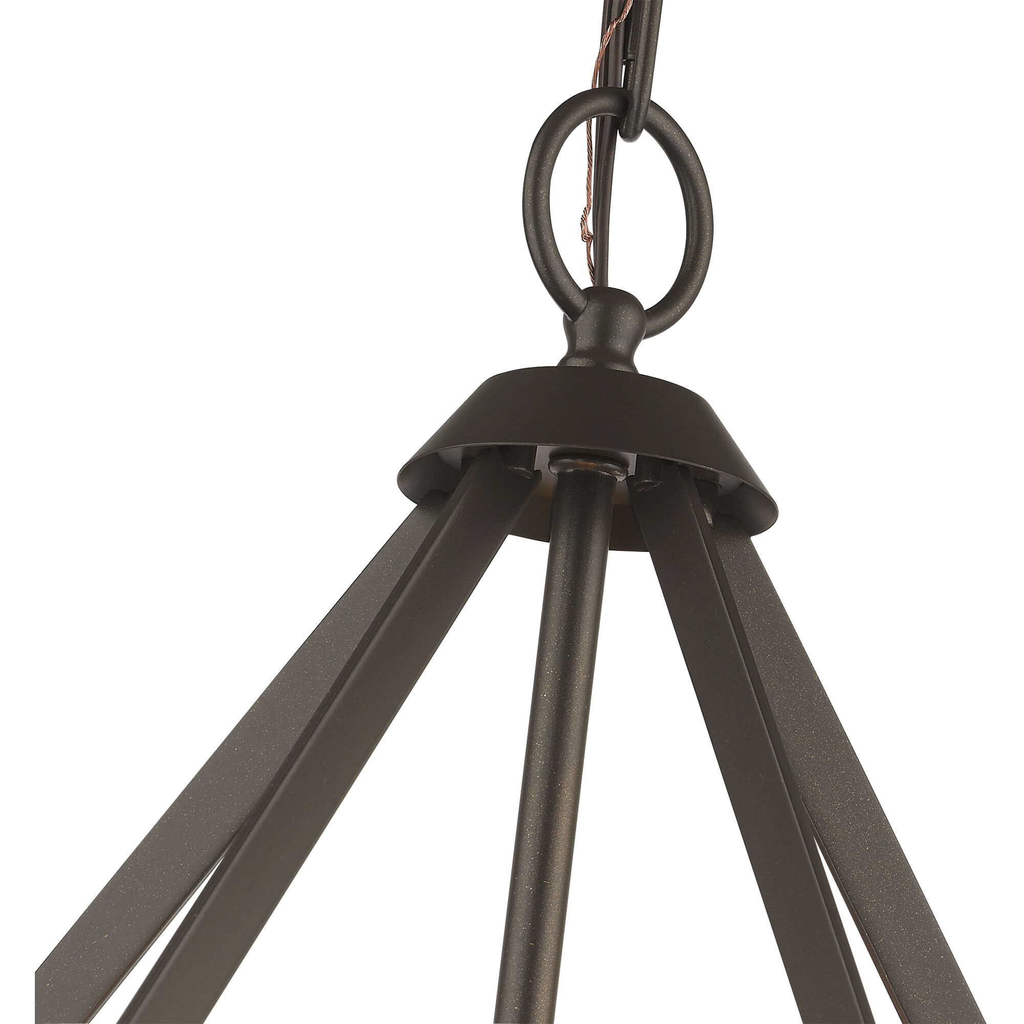 Prism 3 Light 14 inch English Bronze with Antique Brass Finish Accents Semi Flush Mount Ceiling Light