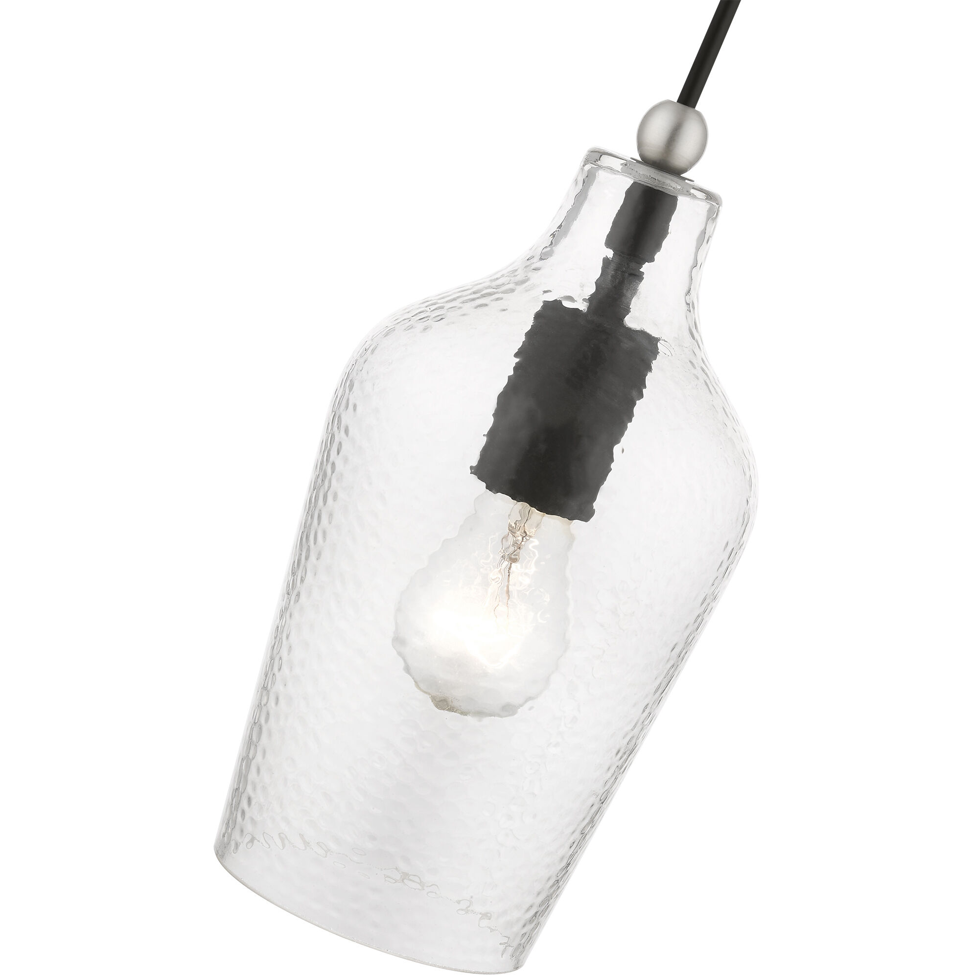 Avery 1 Light 5 inch Black with Brushed Nickel Accent Mini Pendant Ceiling Light