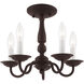 Williamsburgh 5 Light 13 inch Bronze Convertible Mini Chandelier/Ceiling Mount Ceiling Light