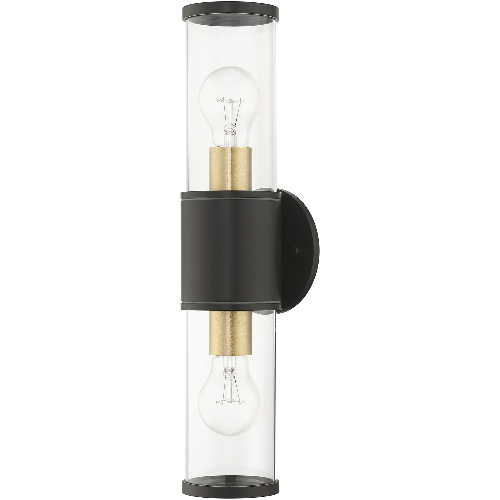 Atlantic 2 Light 17 inch Bronze with Antique Gold Finish Accents ADA Outdoor Large ADA Wall Lantern Wall Light