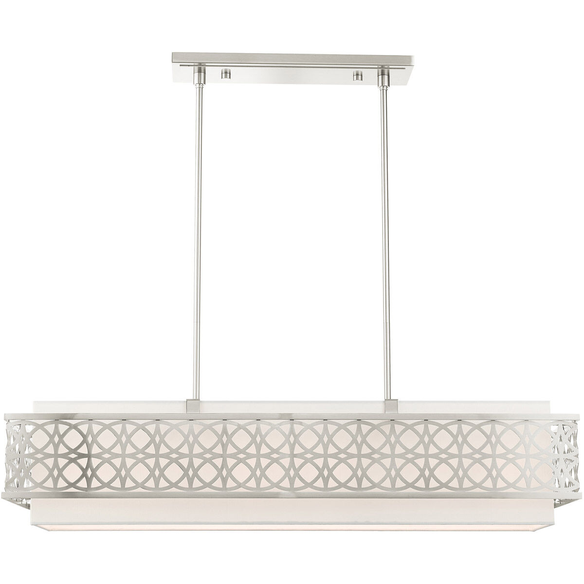 Calinda 6 Light 40 inch Brushed Nickel Linear Chandelier Ceiling Light