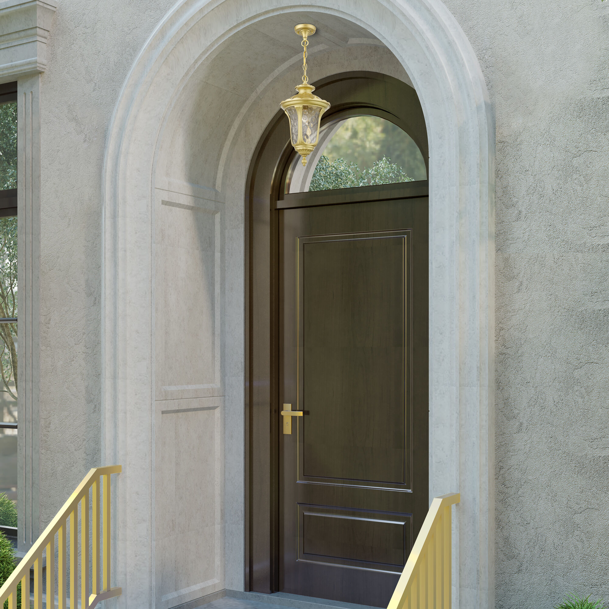 Oxford 1 Light 9.5 inch Soft Gold Outdoor Pendant Lantern, Medium