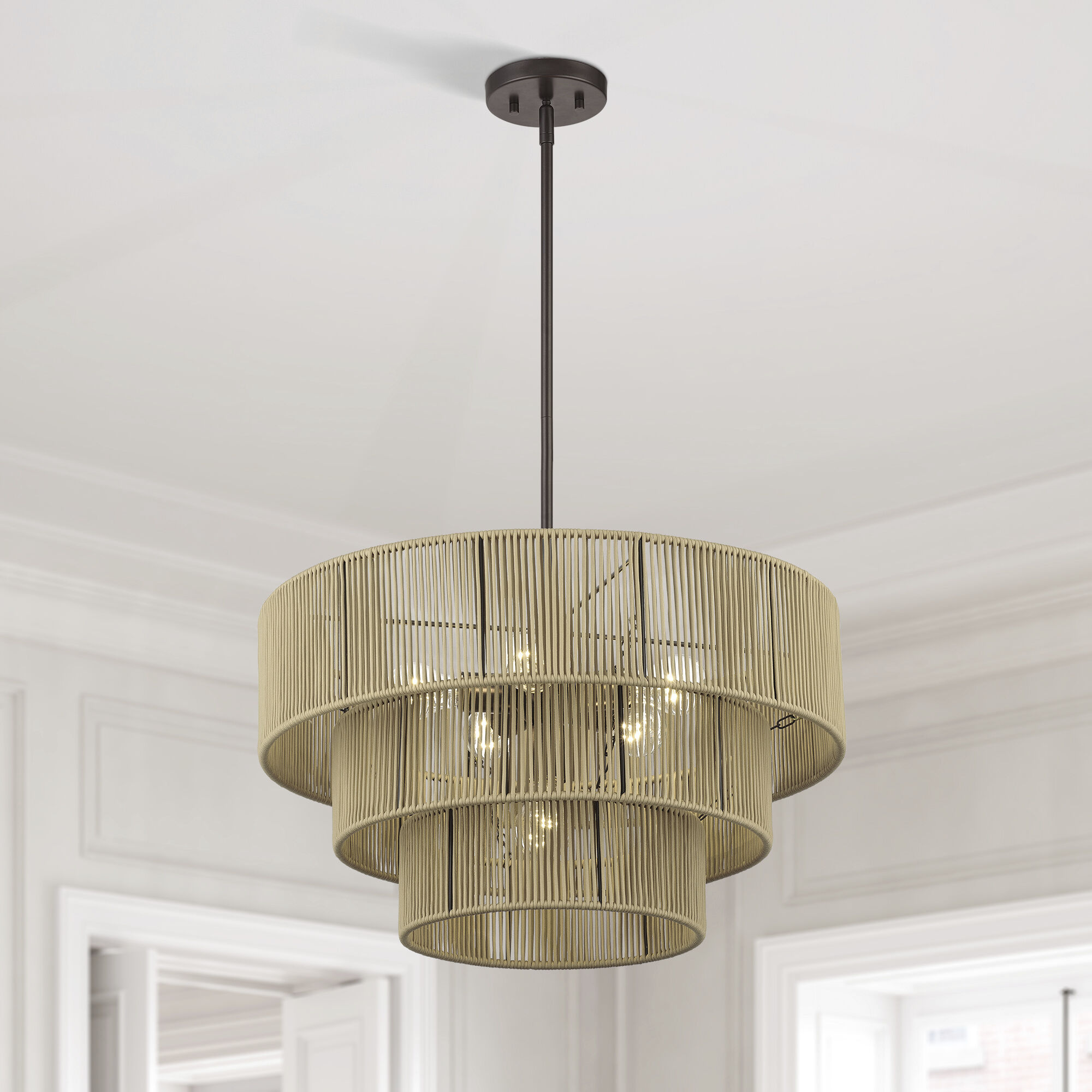 Acordia 6 Light 23 inch English Bronze Pendant Chandelier Ceiling Light