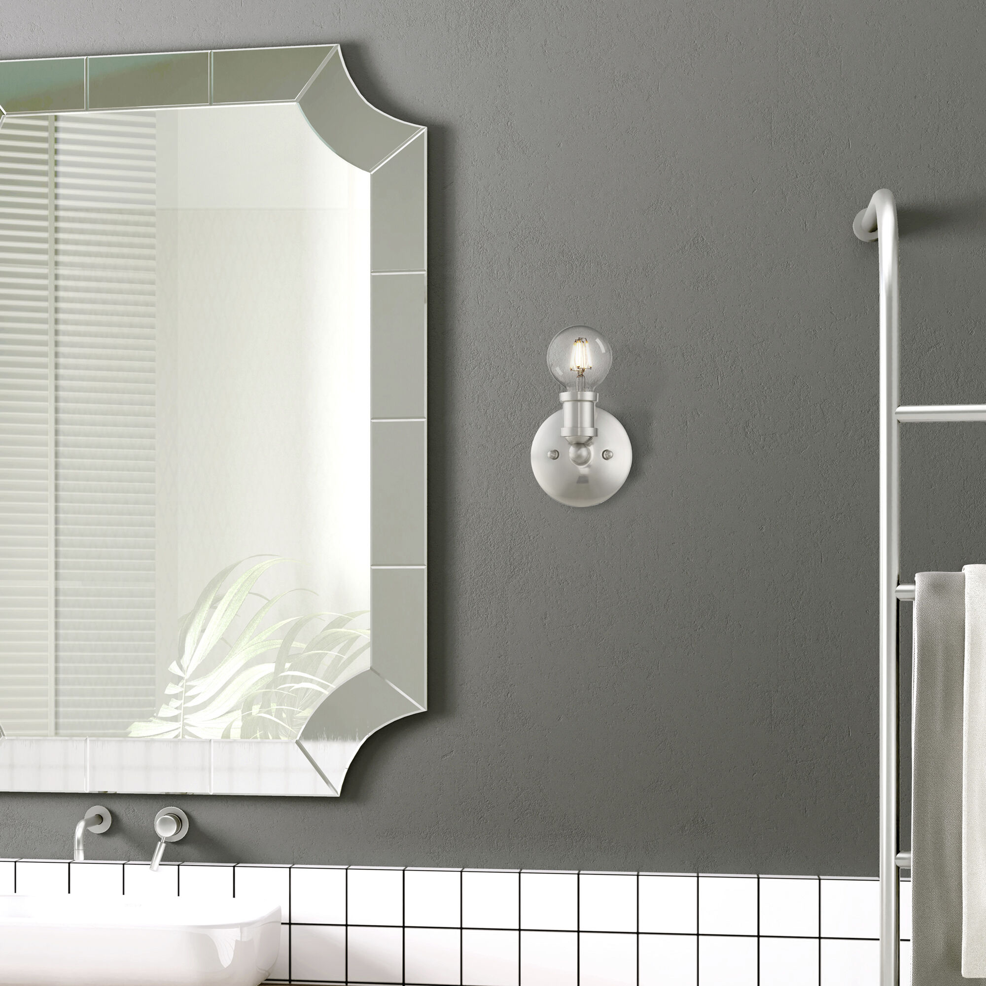 Lansdale 1 Light 5 inch Brushed Nickel Single Vanity Sconce Wall Light, Single