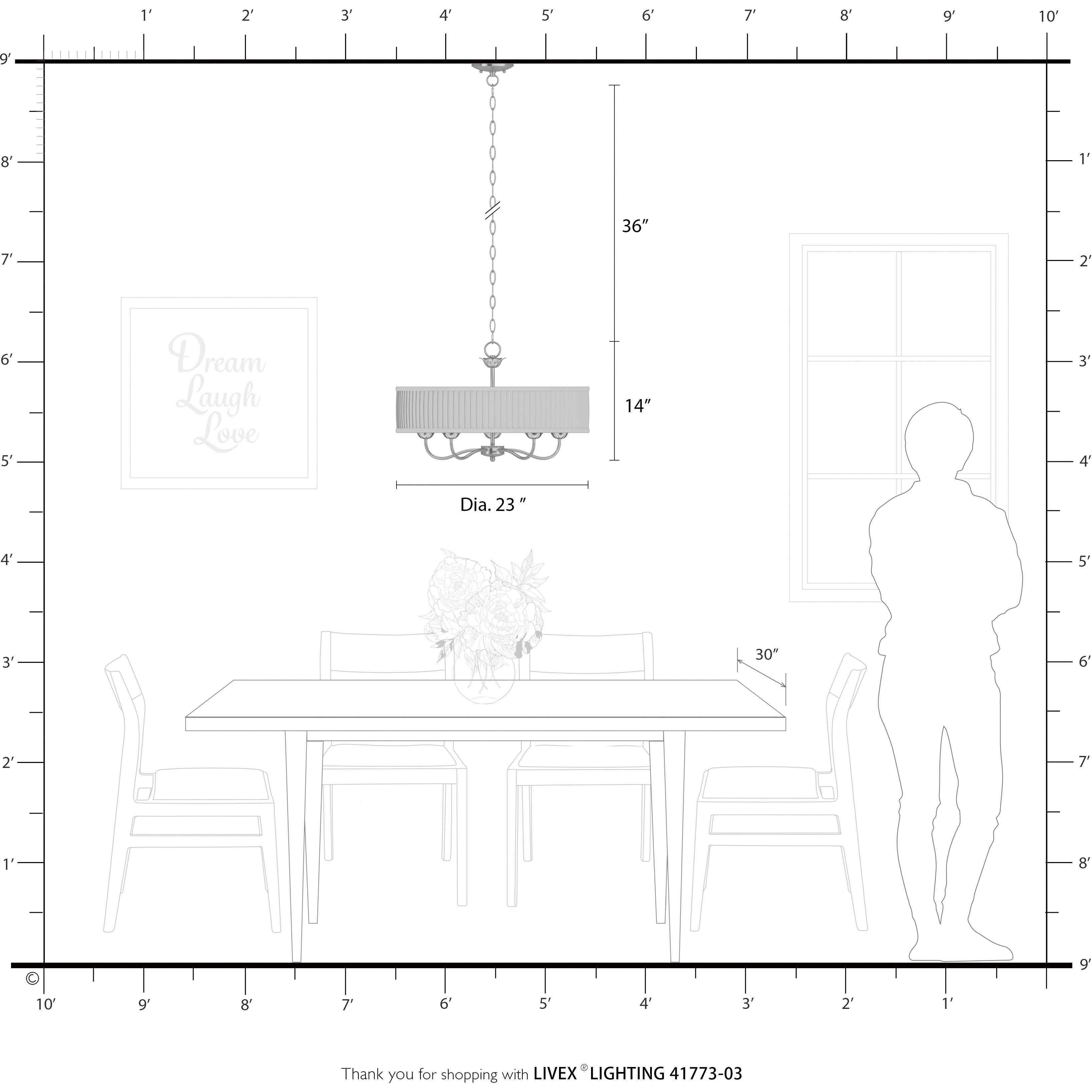 Edinburgh 5 Light 23 inch White Pendant Chandelier Ceiling Light