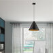 Allison 1 Light 14 inch Shiny Black Mini Pendant Ceiling Light