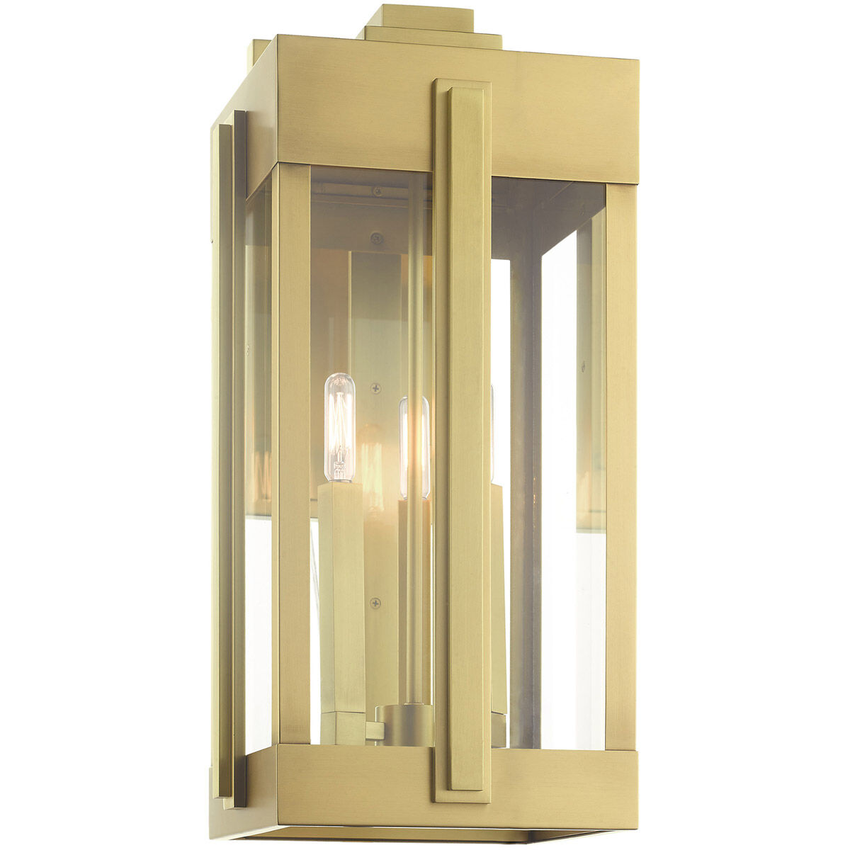 Lexington 3 Light 23 inch Natural Brass Outdoor Wall Lantern