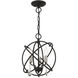 Aria 3 Light 13 inch Black Convertible Chandelier / Semi Flush Ceiling Light