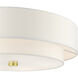 Meridian 5 Light 22 inch Satin Brass Semi Flush Ceiling Light 